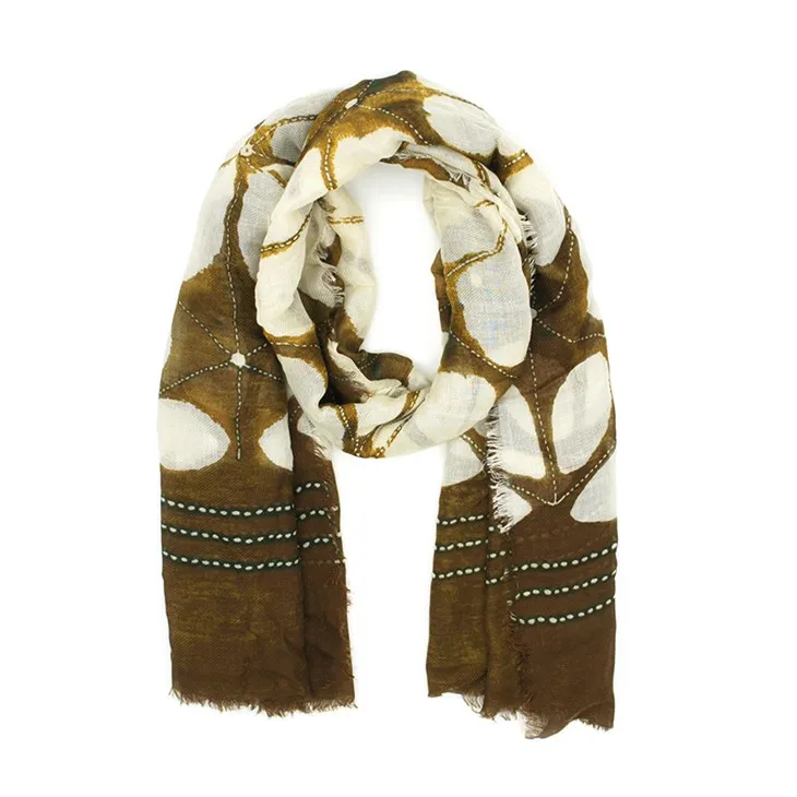 پھول چھپی ہوئی اسکارف S017