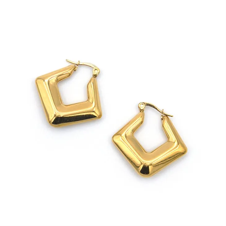 گولڈ روموبائڈ ہوپ بالیاں